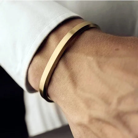 Pulseira de Aço Inoxidável Geométrica