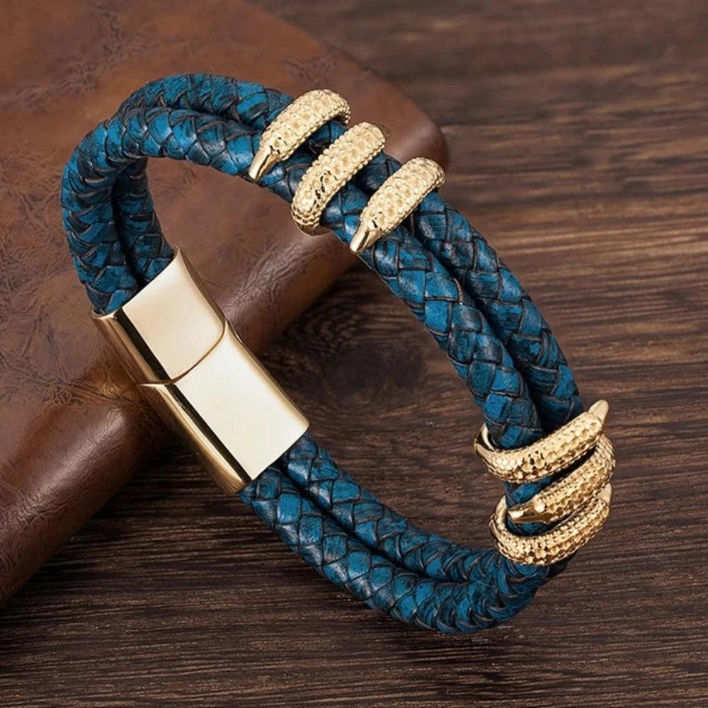Pulseira Dourada de Couro - Renns