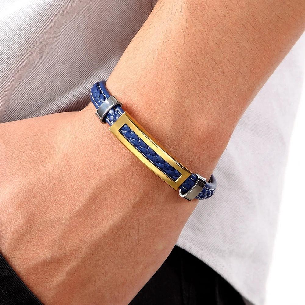 Pulseira de Couro Dourada - Renns