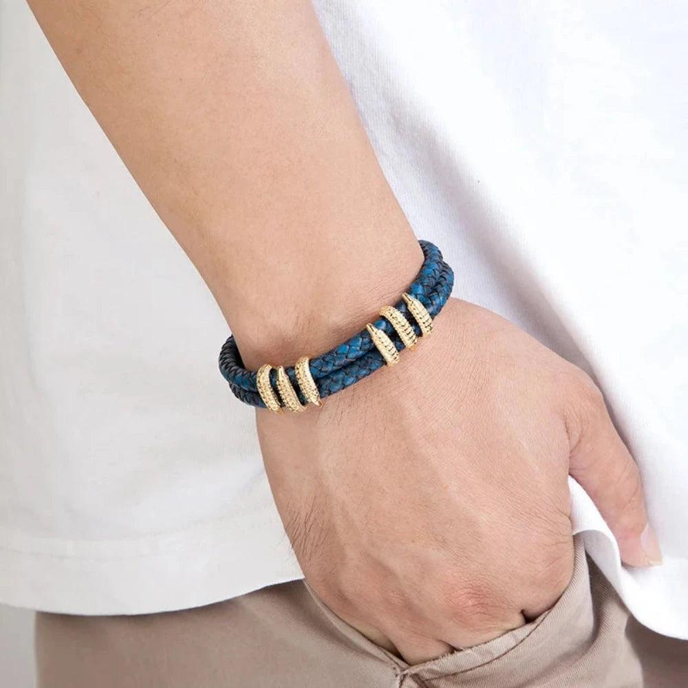 Pulseira Dourada de Couro - Renns