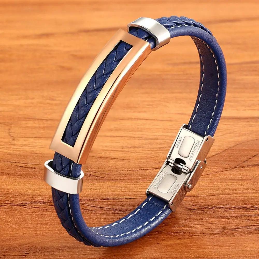 Pulseira de Couro Ouro Rosê - Renns