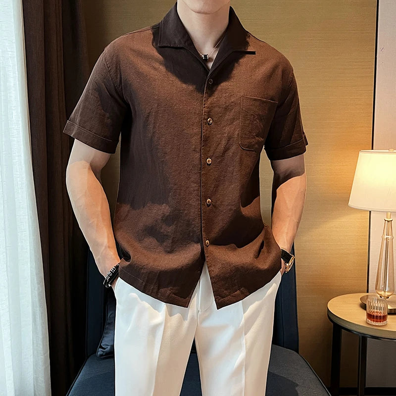 Camisa Linho Gola Cubana