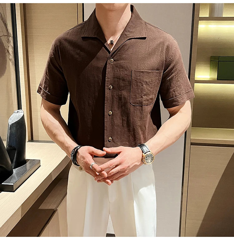 Camisa Linho Gola Cubana