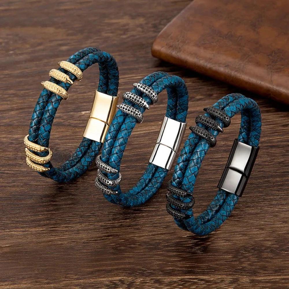 Pulseira Dourada de Couro - Renns