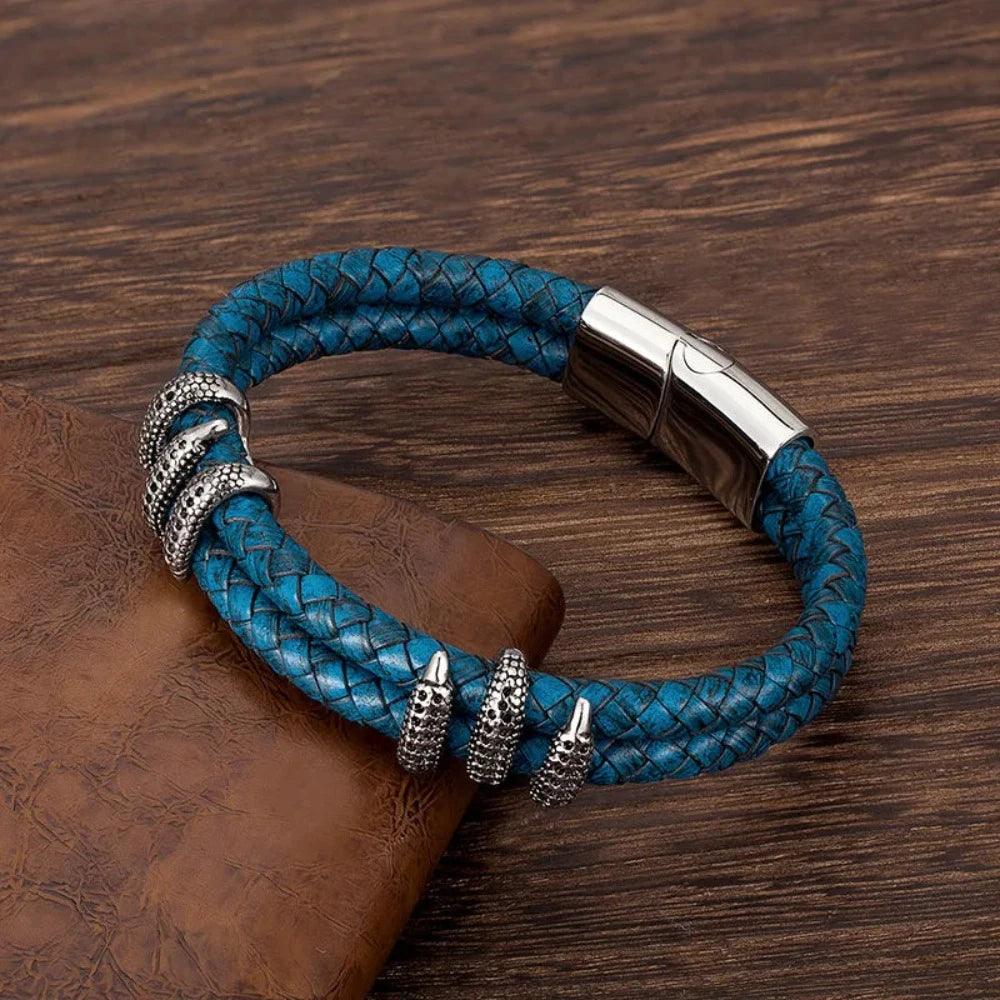 Pulseira Prata de Couro - Renns