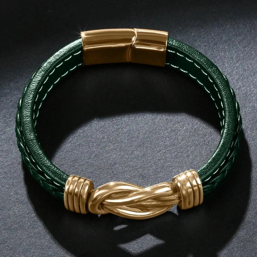 Pulseira Dourada de Couro - Renns