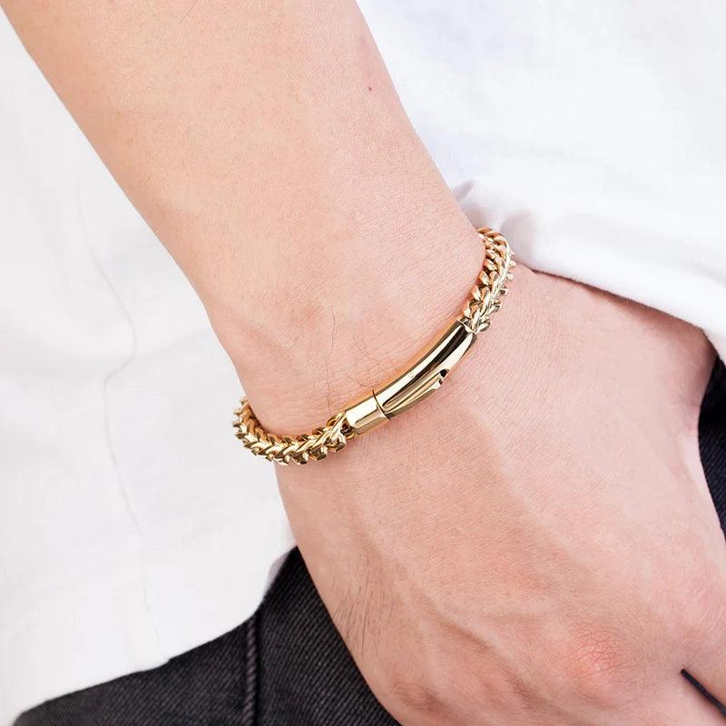 Pulseira de Ouro Masculino - Renns