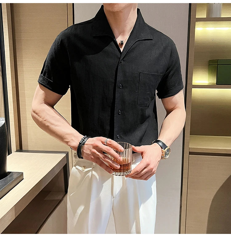 Camisa Linho Gola Cubana